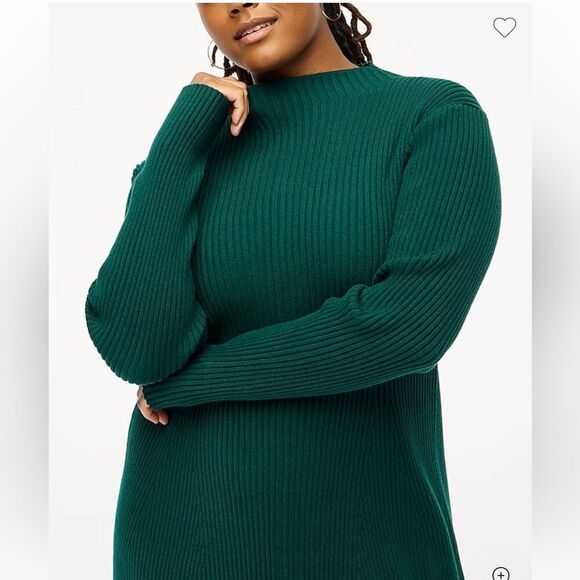 NWT J CREW Factory Ribbed mini sweater-dress in Academic green - Picture 7 of 10